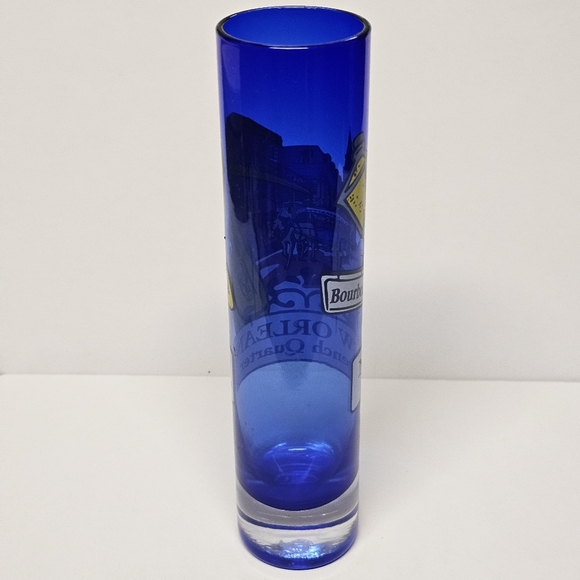 7.5" Tall Cobalt Blue Glass Cylinder Vase | New Orleans French Quarter Souvenir - Picture 5 of 9